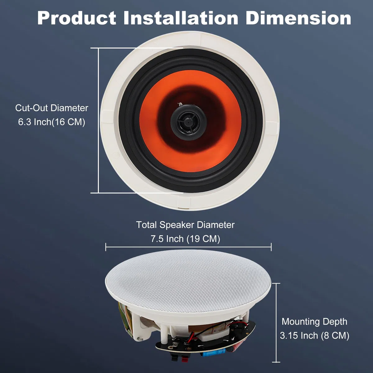 STUDIOFINIX 6,5-Zoll-600-Watt-Bluetooth-Ceiling-Speakers Home-Recessed-Sprechersystem geeignet für Indoor, Küche, Home Theater, Schlafzimmer, Büro, überdachte Terrasse (4 Lautsprecher)