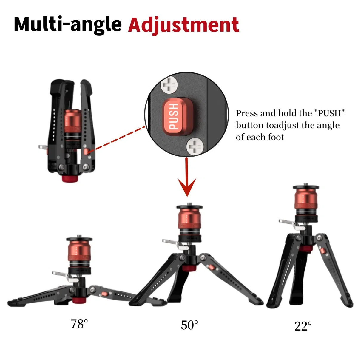 IFOOTAGE Cobra 3 Base-P,Tragbares Mini-Tischstativ für Cobra 2 Einbeinstativ, Innovatives Pedaldesign,Schnellwechselplattform