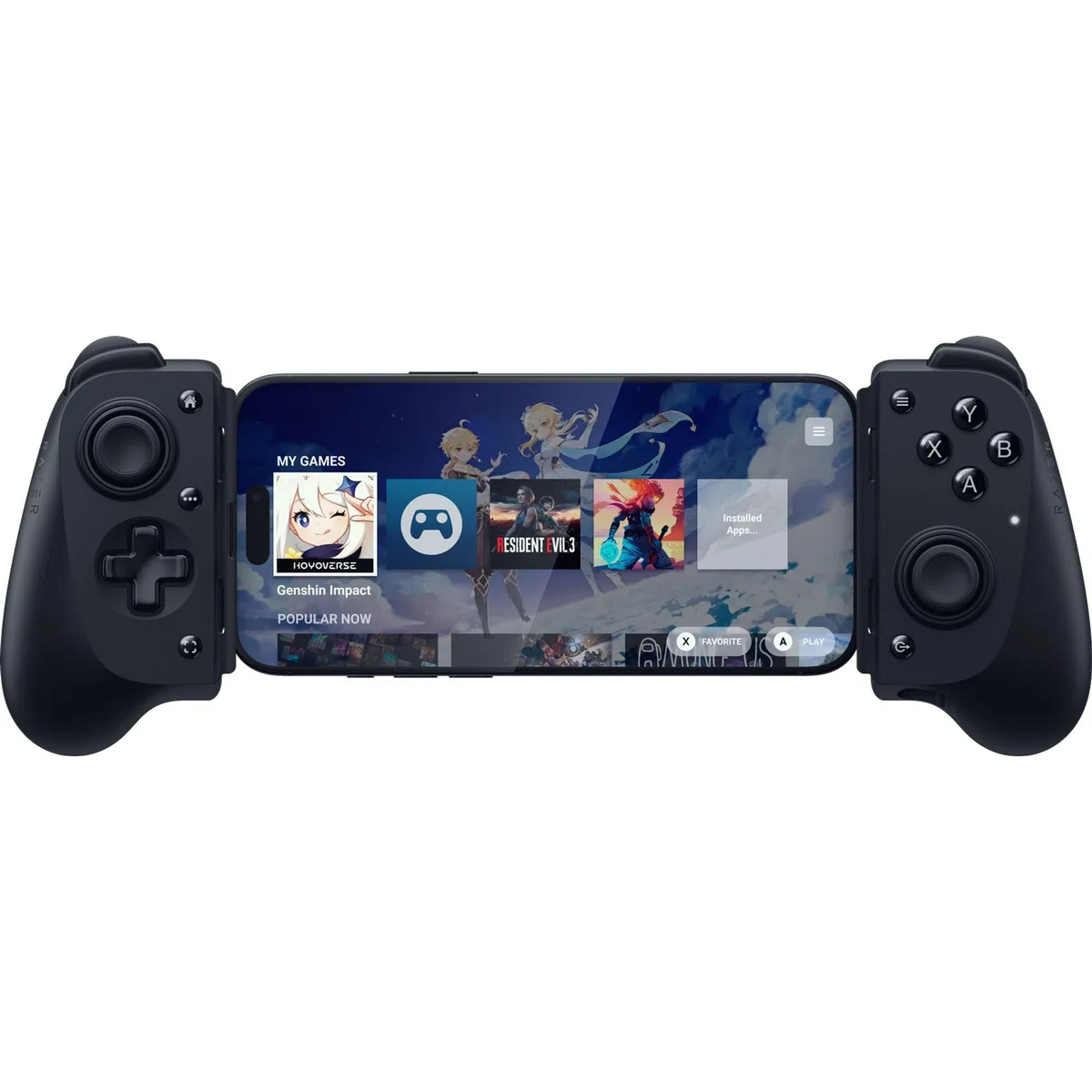 Razer Kishi V3 Fullsize Mobil-Controller für iPhone Android USB-C Plug-and-Play Anti-Drift Analogsticks 12 Tasten Sensa HD Haptics Schwarz