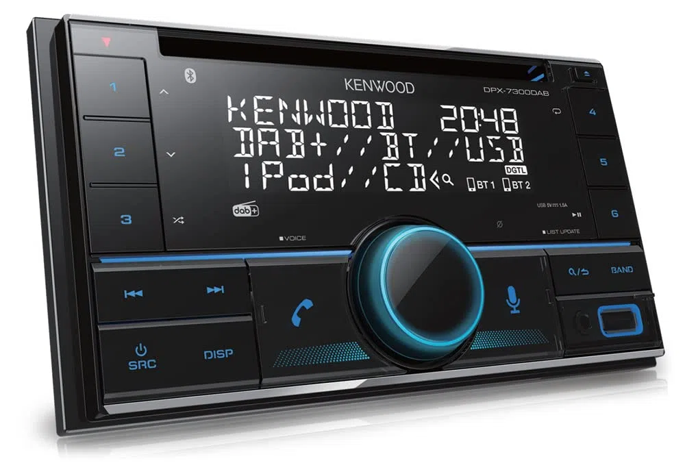KENWOOD DPX-7300DAB 2-DIN CD-Autoradio mit DAB+ & Bluetooth Freisprecheinrichtung (USB, AUX-In, 3 x Pre-Out 2.5V, Amazon Alexa, Soundprozessor, 4x50 W, VAR. Beleuchtung, DAB+ Antenne)