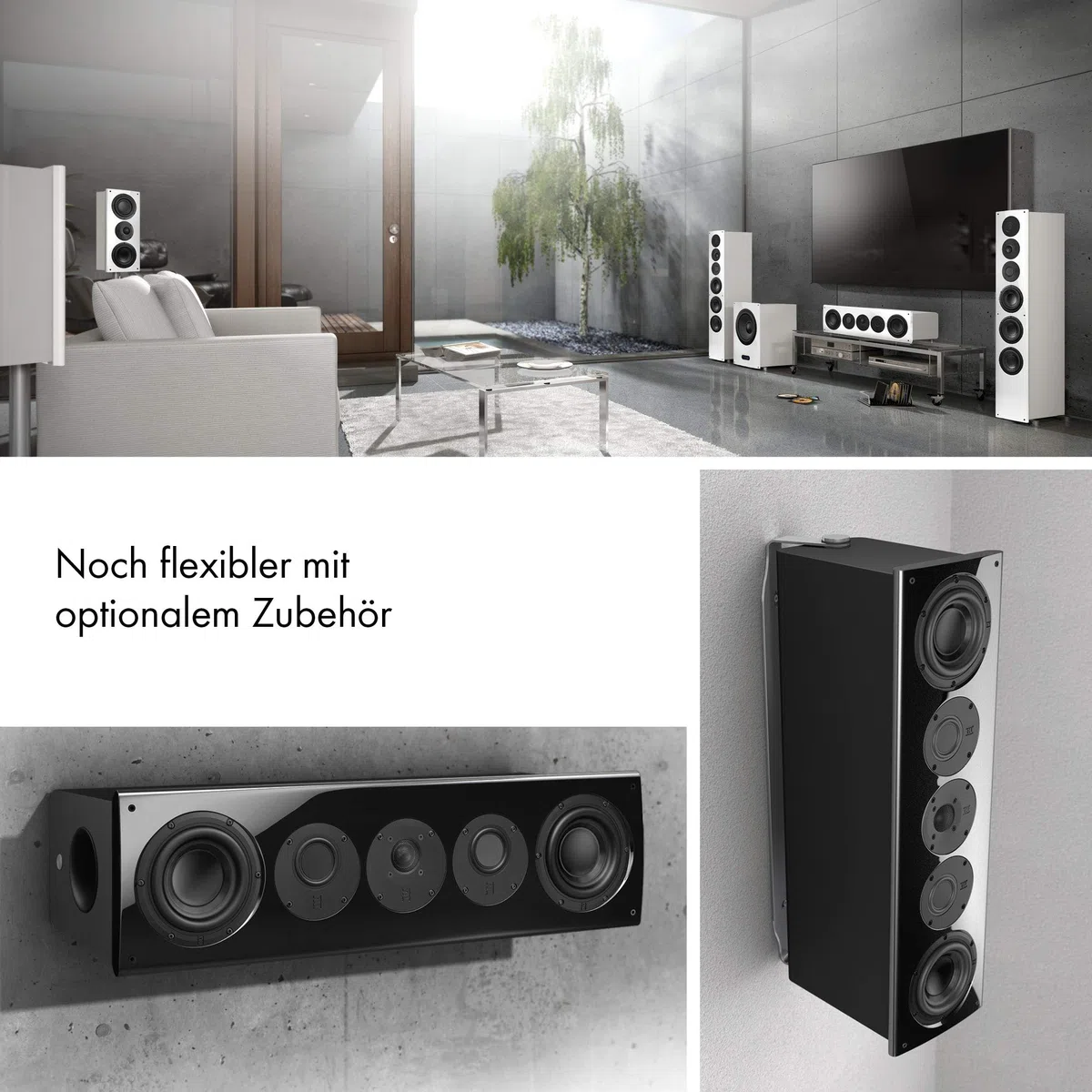 Nubert nuVero 70 | Schwarzer Centerlautsprecher | 1 Stück Kompaktlautsprecher | Lautsprecher für Heimkino & Musikgenuss | Stimmen auf höchstem Niveau | Passive Centerbox 3 Wege Technik Made in Germany