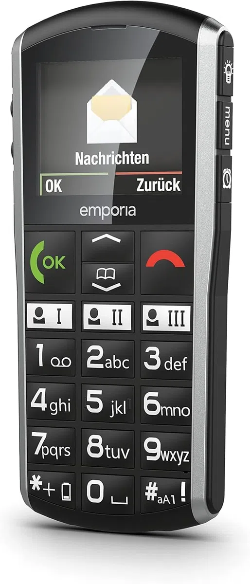 emporiaSIMPLICITY, Seniorenhandy, Tastenhandy ohne Vertrag, Mobiltelefon mit Notruftaste, 2-Zoll-Display, Schwarz