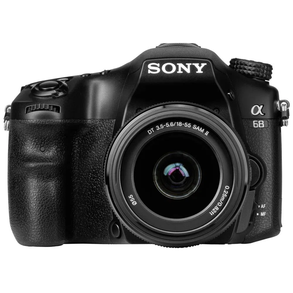 Sony Alpha 68 A-Mount Digitalkamera 24 Megapixel 2,7 Zoll Display 79-Phasen AF-Messfelder SAL-1855 Objektiv schwarz