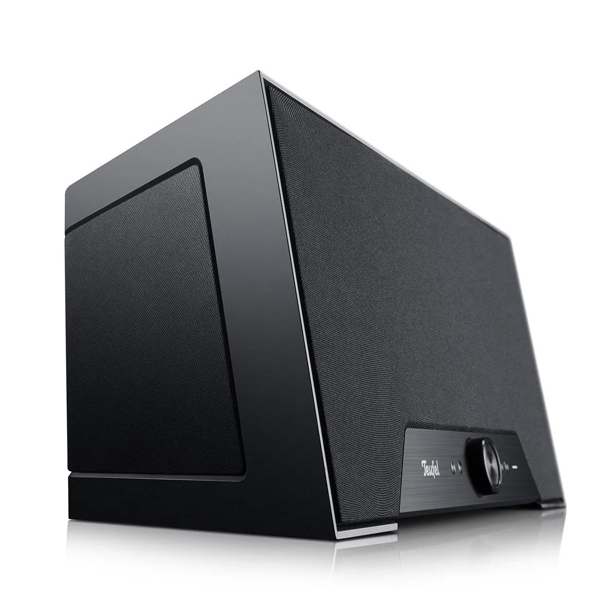 Teufel ONE M All in One WLAN Multiroom Bluetooth Lautsprecher Radio WiFi Musik Streaming System Internetradio HiFi Soundsystem, Integriertem Subwoofer, Wecker - schwarz