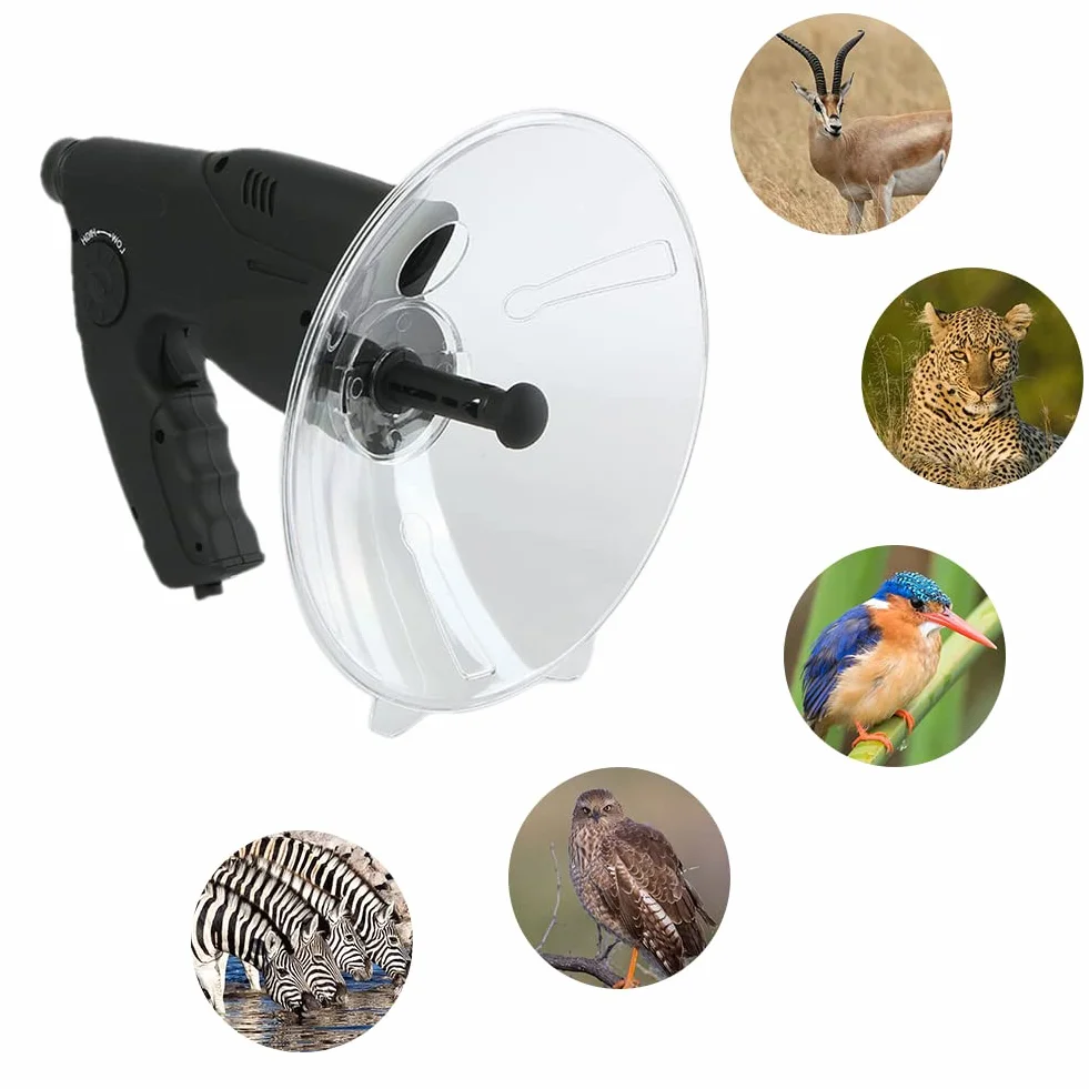 Richtmikrofon Parabolmikrofon, Parabolisches Mikrofon Monokulare 8X Weite Entfernung Vögel hören Schüssel Richtmikrofon Teleskop,100 Meter Monokulare mit 8-facher Vergrößerung Für Outdoor