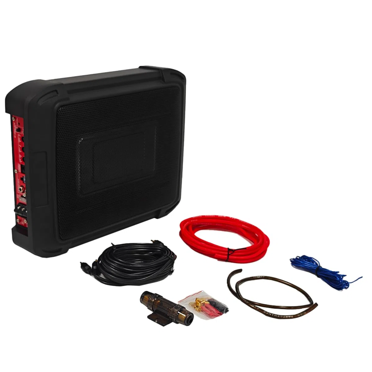 Ultraflacher Auto-Subwoofer, geeignet für Auto/Truck, mit integriertem Verstärker, unter den Sitzen montierbar, maximale Leistung 1000 W, kompakter Subwoofer