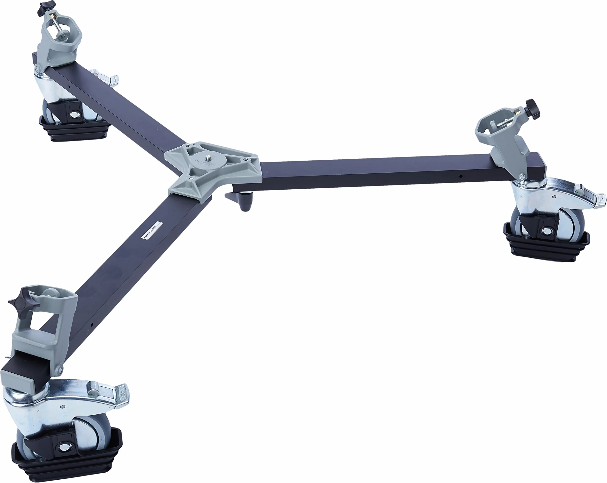 Manfrotto 114 Cine/Video Deluxe Dolly für 117X Stativ mit 12,7 cm Rädern – ersetzt 3067, schwarz