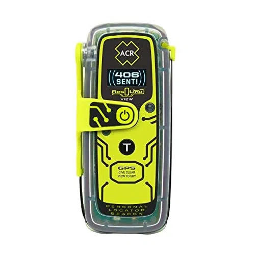 ACR ResQLink View PLB Notfunkbake: ABO-frei mit Digital-Display & Globalem GPS – Schwimmfähig, Stroboskop & Infrarot SOS – 5 Jahre Batterie & Multifunktions-Clip – Kompakter Notrufsender für Marine