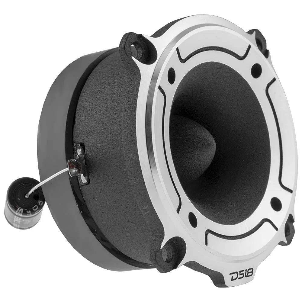DS18 PRO-TW120 Super Bullet Hochtöner in Silber, 7,6 cm Aluminiumrahmen und Membran, 240 W, max. 120 W RMS 4 Ohm, eingebaute Frequenzweiche – Pro-Hochtöner sind die besten auf dem professionellen