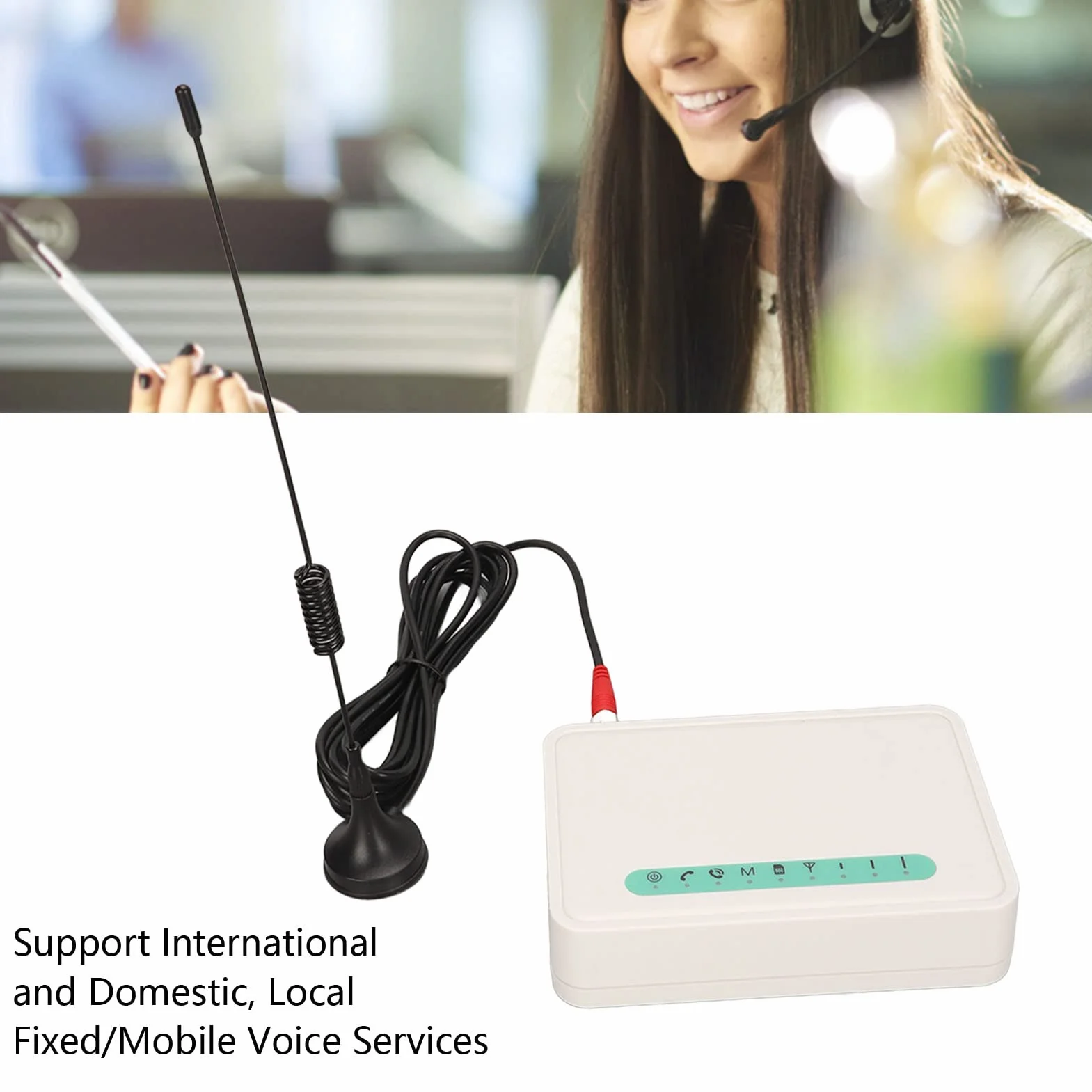 GSM Fixed Wireless Terminal, 3G 4G LTE Quad Band GSM 850/900/1800/1900 MHz Desktop Wireless Terminal Caller ID Dialer mit LED-Lichtanzeige, für Festnetztelefon, Alarm (EU-Stecker)