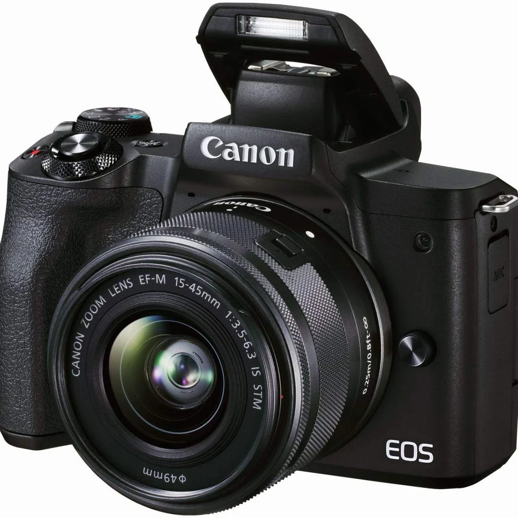 Canon EOS M50 Mark II Kamera + EF-M 15-45mm F3.5-6.3 IS STM, 24,1 MP, Touchscreen, WLAN, Bluetooth, 4K, schwarz
