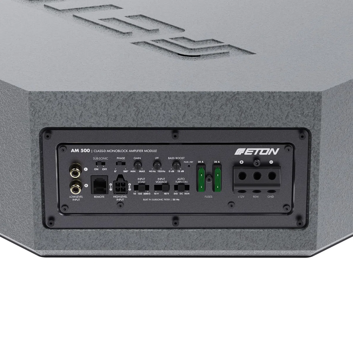 ETON Res 10 AR – Flacher Aktiv-Subwoofer für Reserverad-Mulde, aktive Bassreflex Bassbox mit potentem 25 cm / 10“ Woofer, Gehäuse nur 14,8 cm hoch, 540 Watt RMS Verstärkerleistung