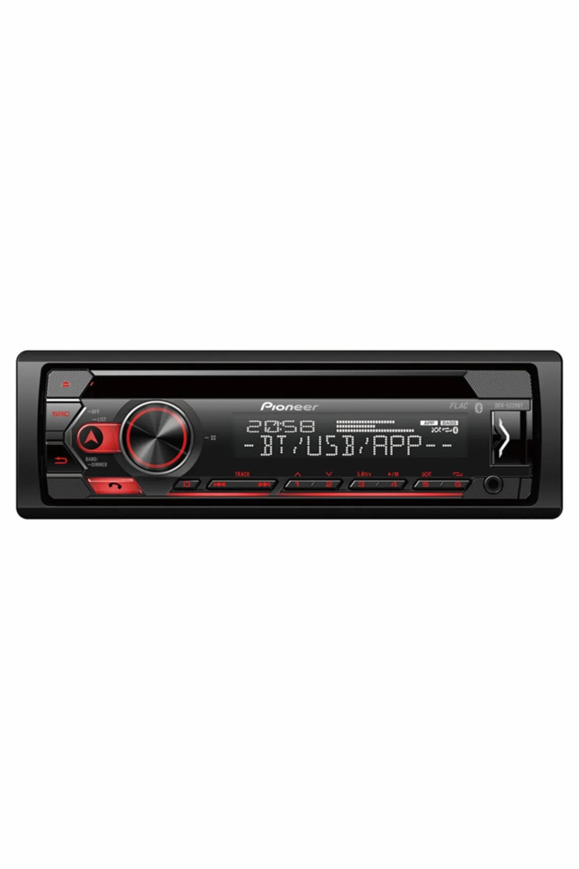 Pioneer DEH-S320BT, 1-DIN Autoradio, CD-Tuner mit RDS, Bluetooth, MP3, USB und AUX-Eingang, Freisprecheinrichtung, Smart Sync App, 13-Band-Equalizer