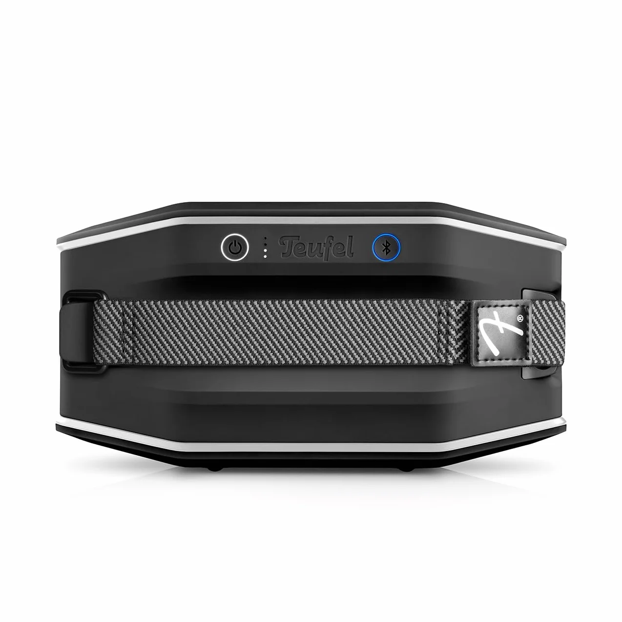 Fender x Teufel ROCKSTER GO 2 Bluetooth Speaker - Tragbarer Lautsprecher für draußen, mit Langer Akkulaufzeit (28 h), Wasserdicht IP67, Wireless Musikstreaming, USB Soundcard, Outdoor - Steel Black