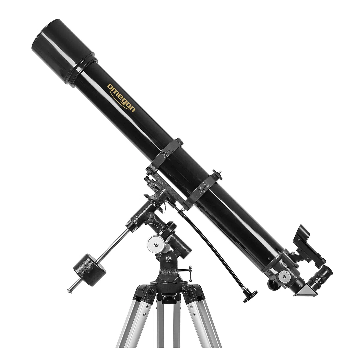 Omegon Teleskop AC 90/1000 EQ-2 | Refraktor für Einsteiger & Fortgeschrittene | 90mm Öffnung | 1000mm Brennweite | präzise EQ-2 Montierung | Mond- & Planetenbeobachtung
