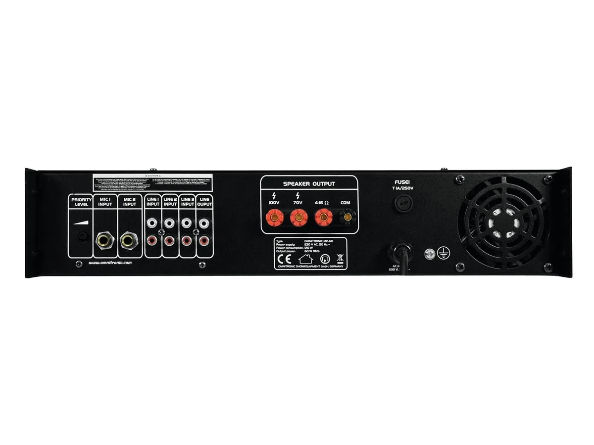 OMNITRONIC MP-60 ELA-Mischverstärker, 60 Watt