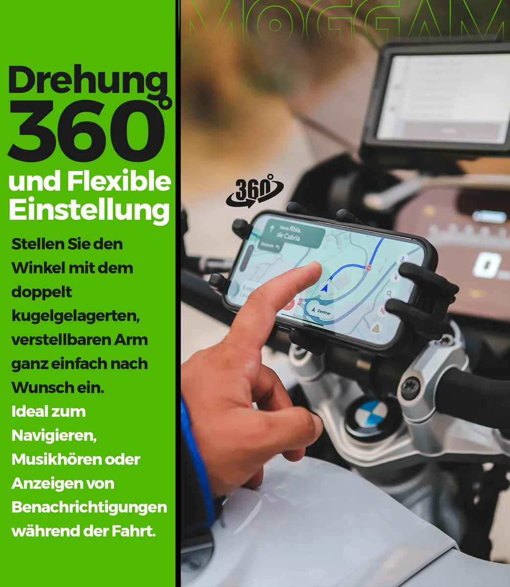 Handyhalterung Motorrad Trail Ultra Robust Antivibration Diebstahlschutz Kompatibel Ruggerisierte Smartphones 5.4 bis 7.2 Zoll Sichere Lenker Montage für Adventure Enduro Touring Offroad