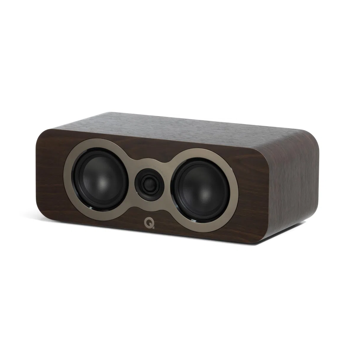 Q Acoustics 3090c Center-Lautsprecher Claro Walnut - 2-Wege-Reflex-Gehäusetyp, 2 x 4 Mittel-/Bass-Treiber, 1 x 0,9 Hochtöner - Aktive Lautsprecher/HiFi-Lautsprecher für Heimkino-Soundsystem