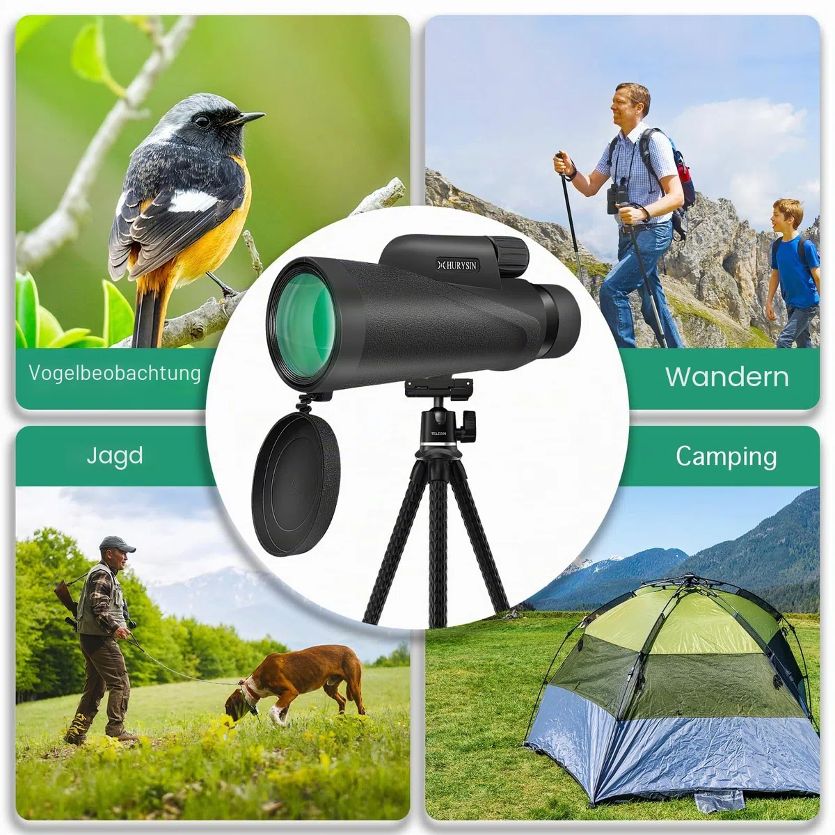 HD 8 x 42 Monokular – mit optischem HD-System, verbesserter Griffigkeit, wasserdicht, beschlagsicher, stoßfest, komplett mit GlassPak
