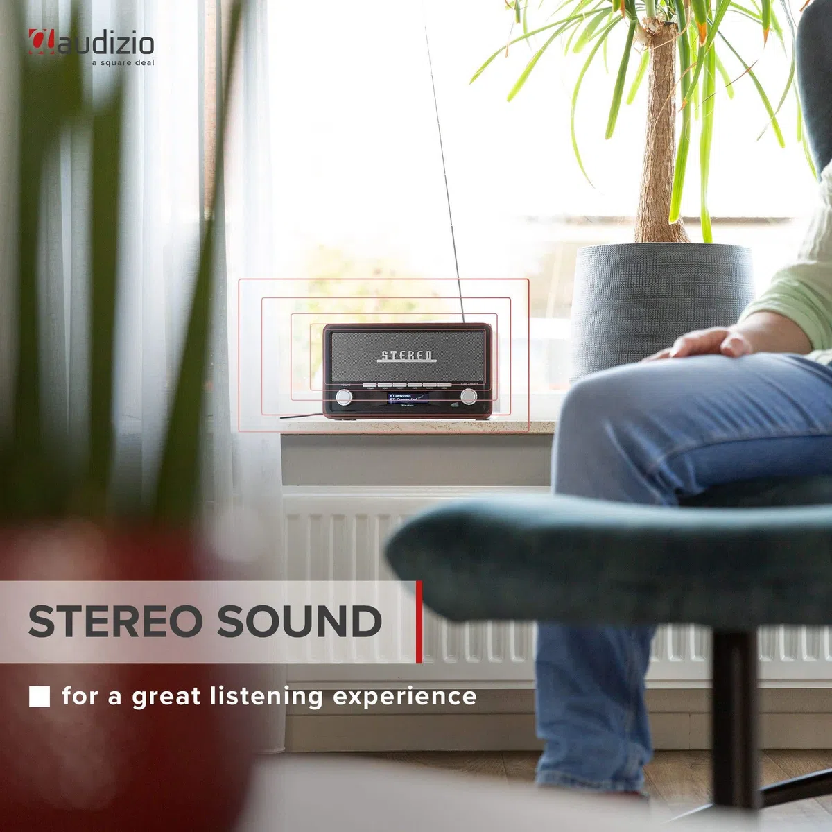 Audizio Foggia, Retro Radio, DAB Plus Radio, Bluetooth, Batterie- Netzbetrieb, Radiowecker, FM, 20 Speicherplätze, AUX, Alarm Küchenradio Vintage, Grau