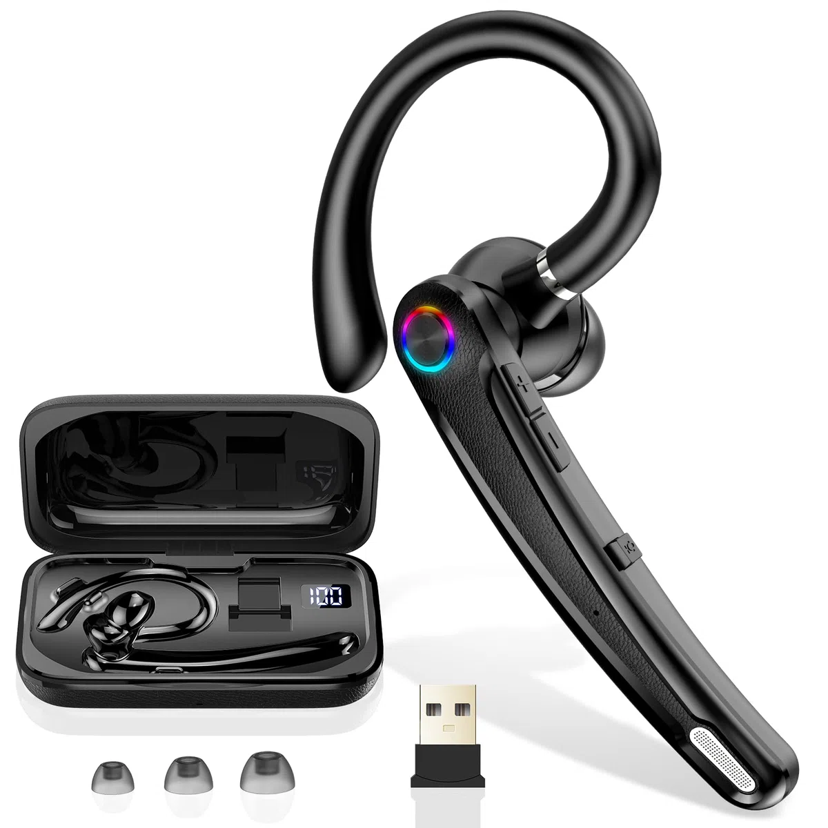 Atheewon Bluetooth Headset V5.2 Wireless Freisprech Telefon CVC 8.0 ENC Dual Mic