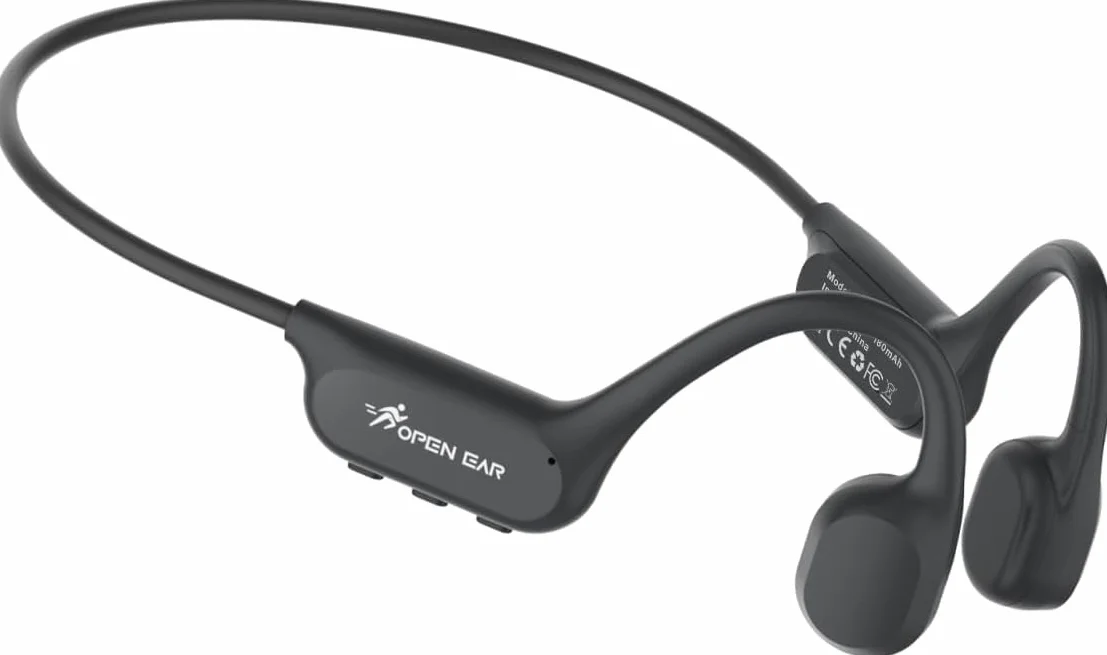 ANSTEN Knochenschall Kopfhörer Bluetooth 6.0, Echte Bone Conduction Headphones mit Klare Sprachübertragung & IPX8 wasserdichte, Offene Sportkopfhörer für Laufen, Fitness & Radfahren(Schwarz)
