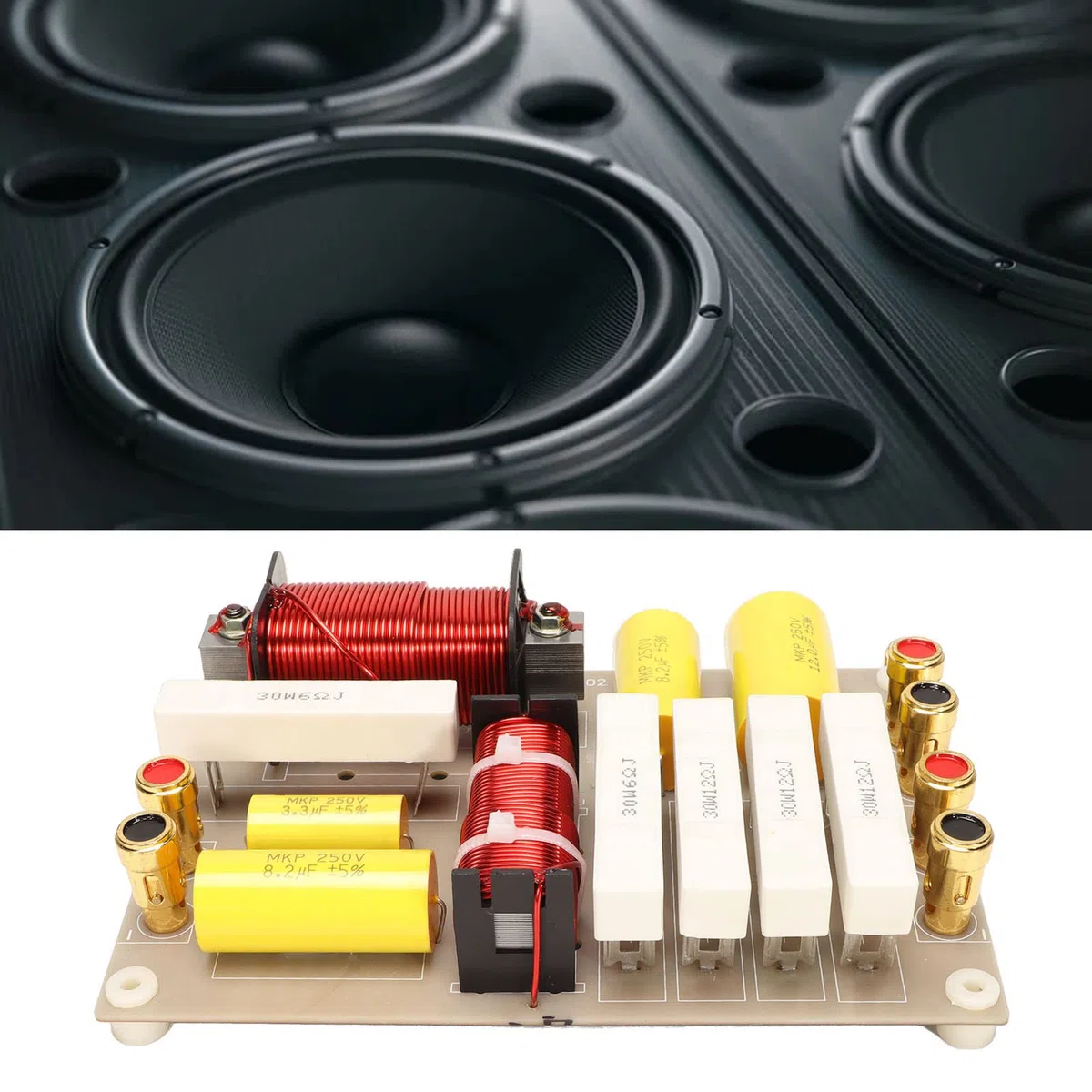 Septpenta 2 Wege Crossover Filter, Integrierte Insurance Guard Höhen, Hervorragende Wärmeableitung, 800 W HiFi Teiler für Einzelne 10 Zoll, 12 Zoll, 15 Zoll, 18 Zoll Bühnenlautsprecher