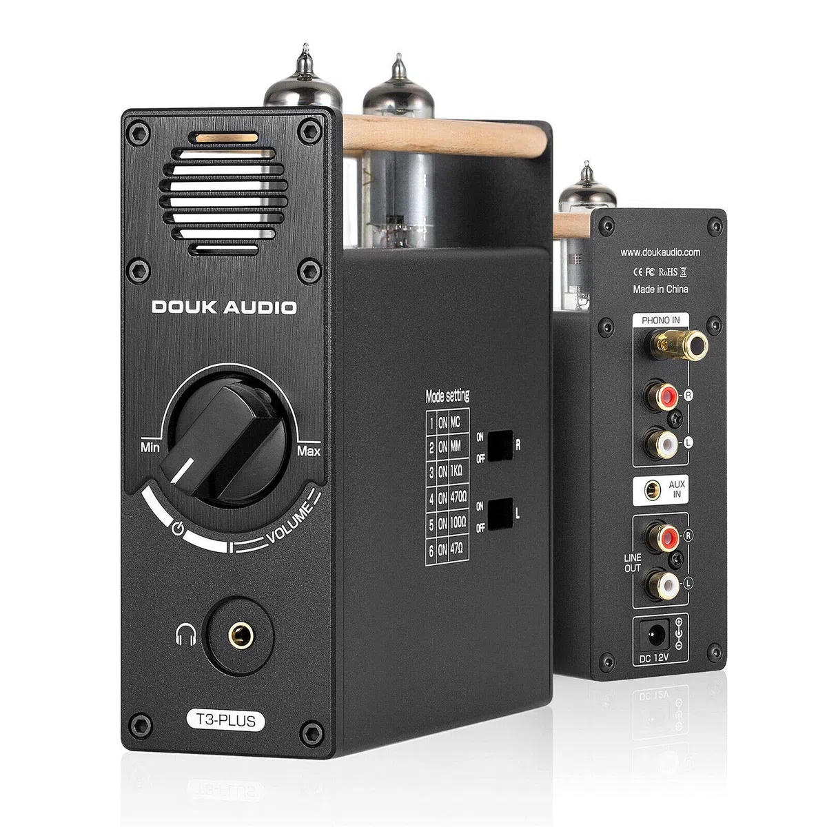 Douk Audio T3 Plus Mini Vakuumröhre Vorverstärker MM/MC Phono Stage Kopfhörerverstärker