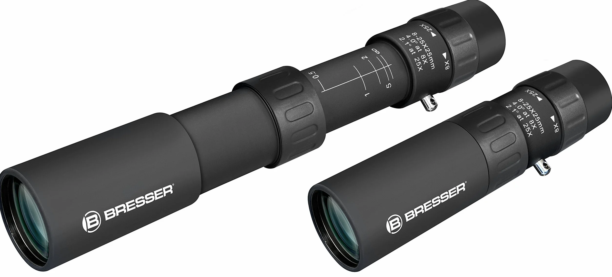 Bresser Zoom Monokular 8-25x25 Dachkant mit stufenlosem Zoom und Makrofunktion inklusive Transporttasche und Trageriemen