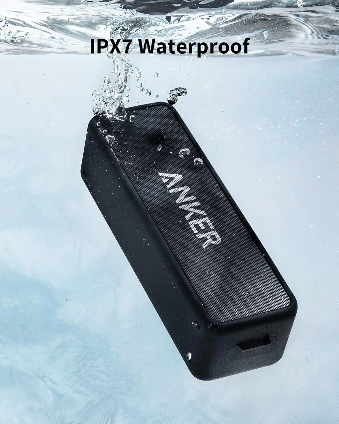 Anker SoundCore 2 Bluetooth Lautsprecher, IPX7 Wasserschutz, 24h Wiedergabe, 20m Reichweite
