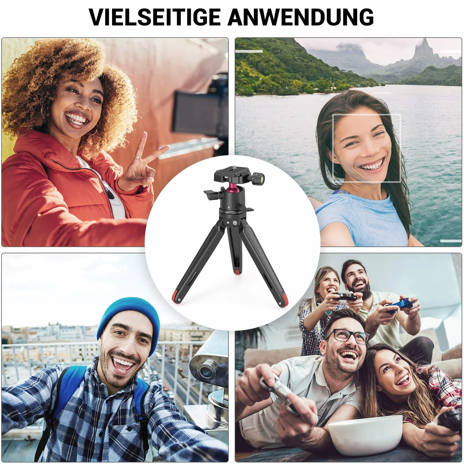 SMALLRIG Kamerastativ Leichtes Mini-Reisestativ aus Aluminium mit 1/4 Schraubbefestigung stativ, Smartphone, DSLR, Maximale Tragfähigkeit 2 kg - 2664