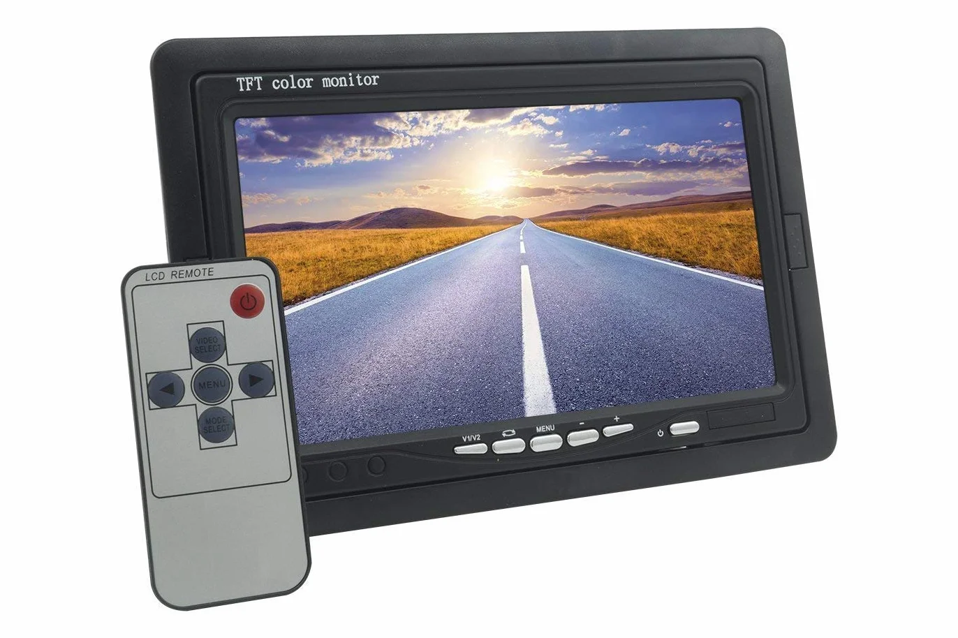TEMPO DI SALDI LCD-Monitor 7,0 Zoll Auto mit Fernbedienung 2 AV-Eingänge für Videoüberwachung
