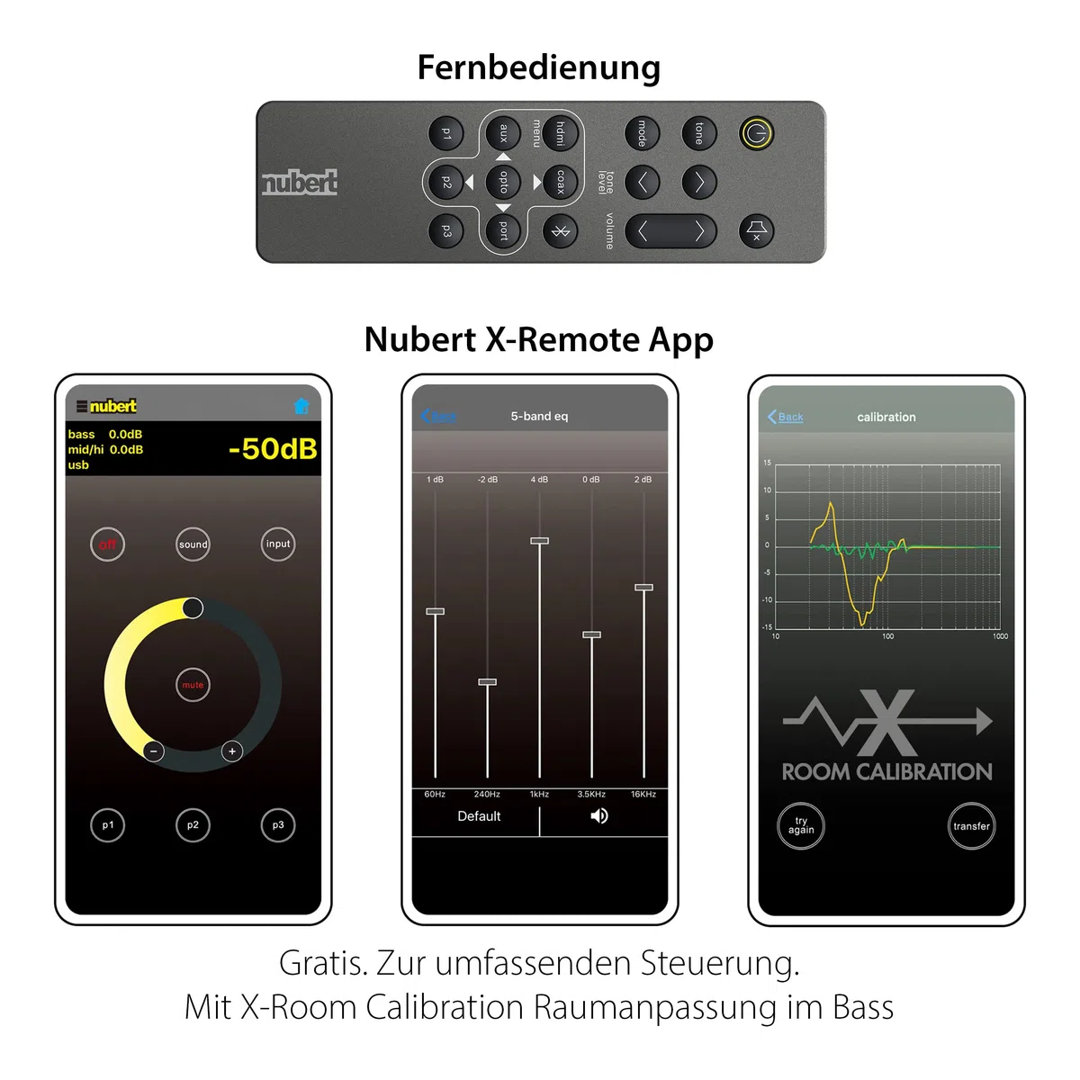 Nubert nuXinema preAV AV-Vorverstärker Dolby Atmos DTS:X Wireless Surround-Sound 9 Quellen