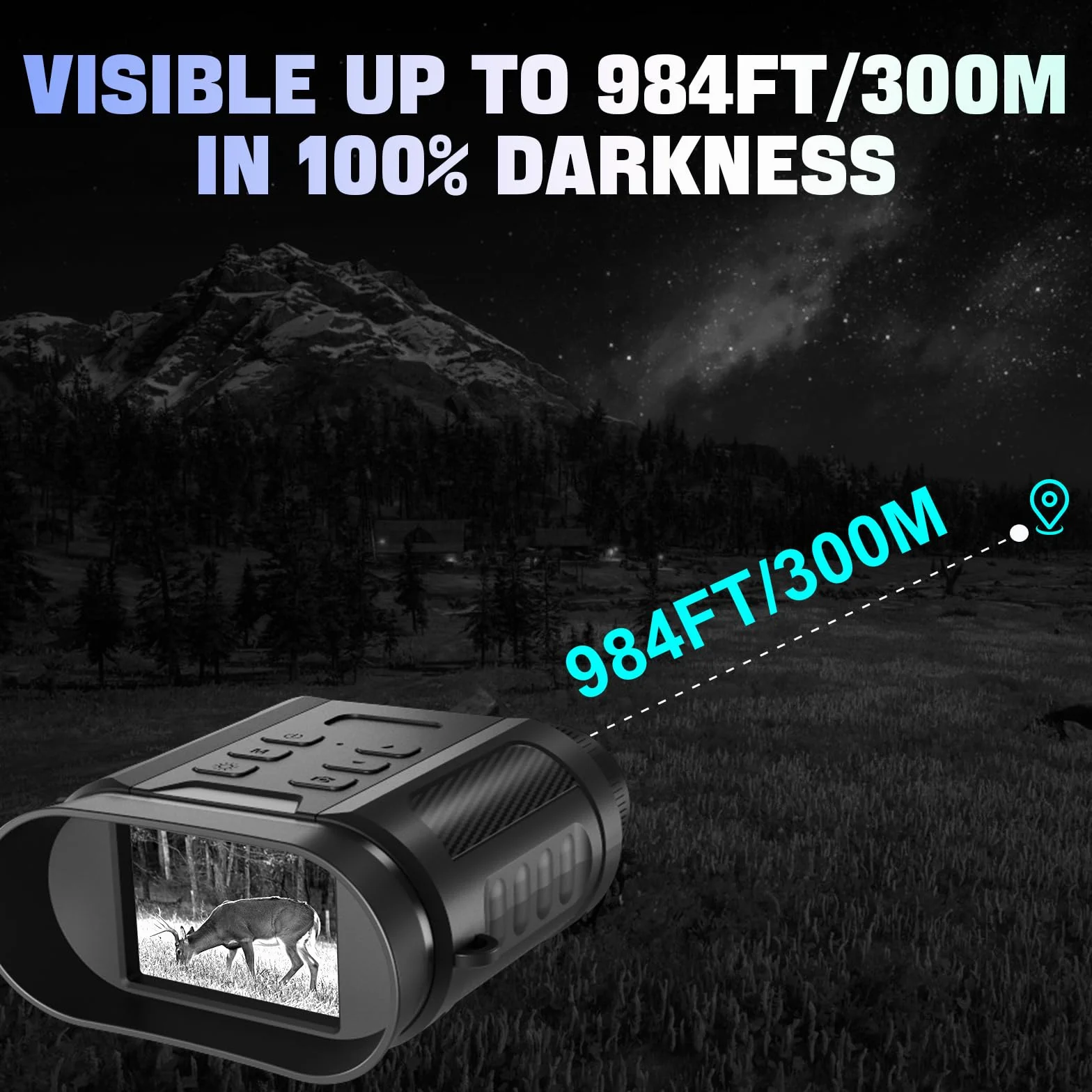 4K 48MP Nachtsichtgerät, 2.4" HD Digital Infrarot Fernglas Nachtsicht mit 7 Stufen Infrarot, 2500mAh Wiederaufladbares, 8X Digitalzoom für Wildtierbeobachtung, Camping