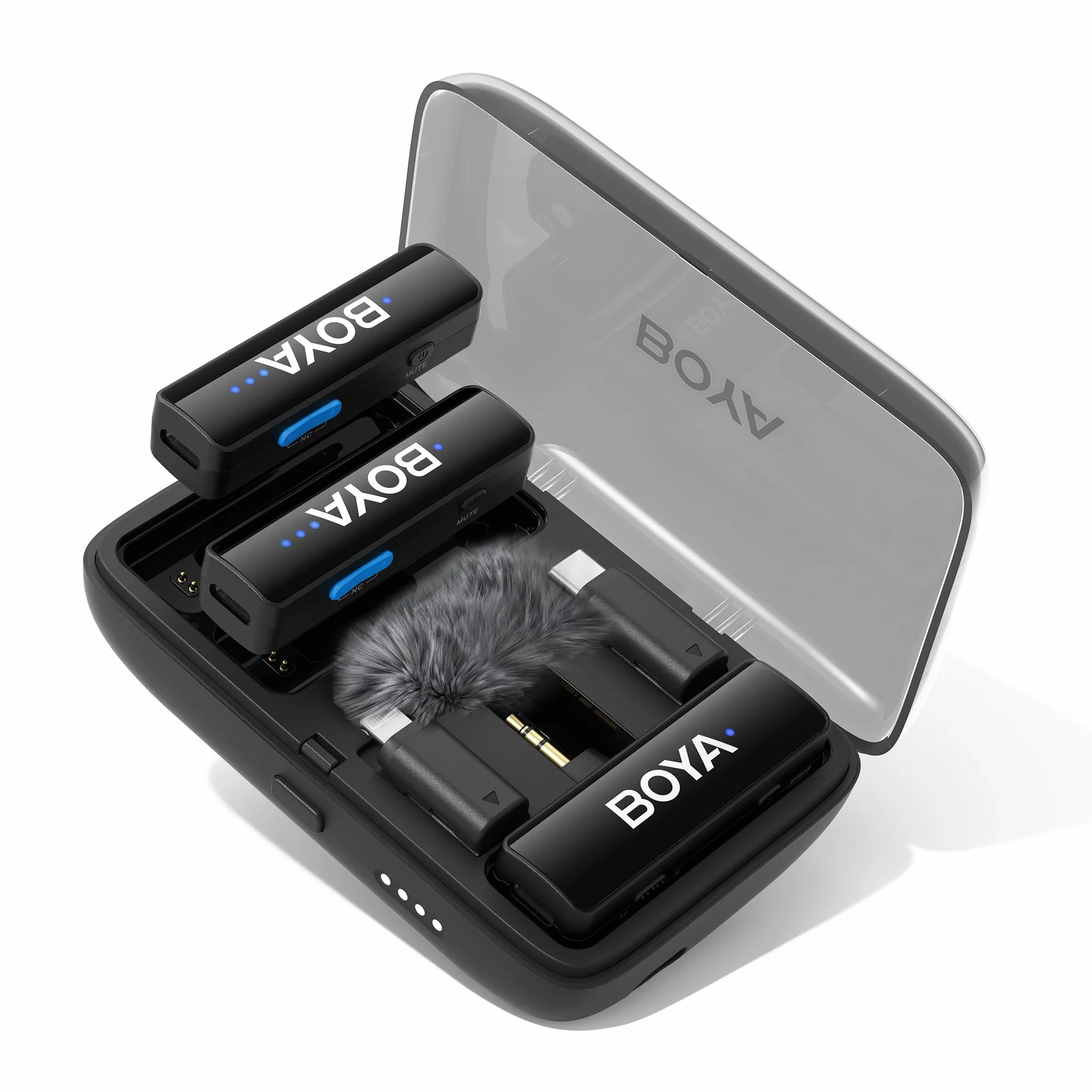BOYA BOYALINK Lavalier Mikrofon Kabellos, 2.4GHz Mini Ansteckmikrofon für USB C Android iPhone Smartphones, Kamera, Tablets, für YouTube Video, Vlog, Podcast, Facebook Livestream, Tiktok