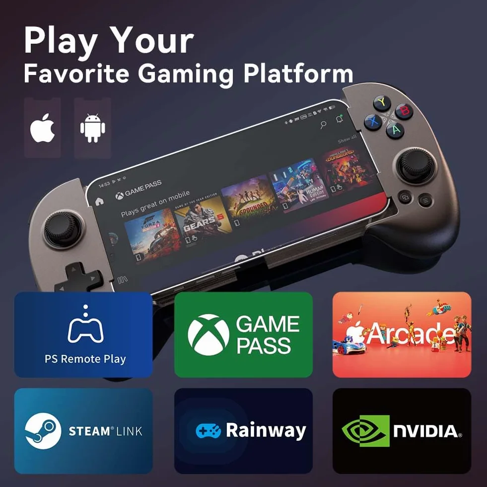 ShanWan Handy Controller für Android iOS iPhone15, Bluetooth Mobile Gaming Gamepad mit Einstellbarem Joystick (Braun)