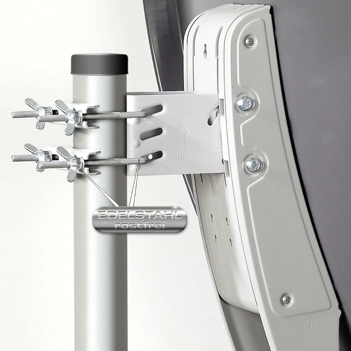 Fuba DAA 850 A Satanlage Set Aluminium Satellitenschüssel in Anthrazit HDTV 3D 4K Premium X Deluxe Octo LNB 1 Sat für 8 Teilnehmer