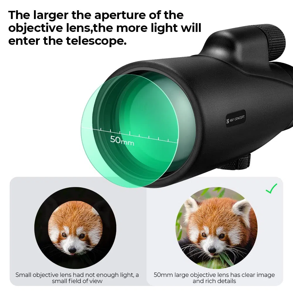 K&F Concept 12x50 Monokular HD BAK4 Prisma für Vogelbeobachtung Jagd Wandern