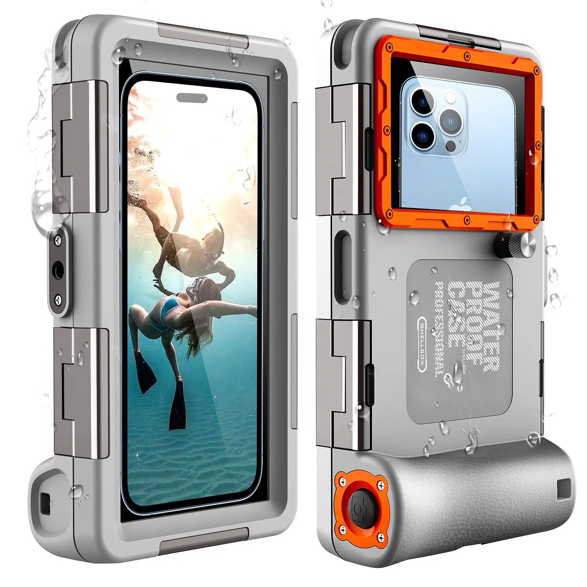 ShellBox wasserdichte Handyhülle Unterwasser für iPhone 17e 17 16 15 Pro Max Samsung S26 S25
