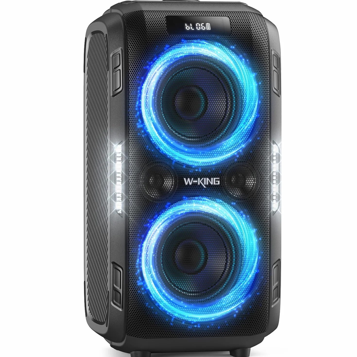 W-KING 270W PEAK Musikbox Bluetooth Lautsprecher Box Groß-Lautesten Party Boom Box Stereo Outdoor, Huge 125dB/12 Custom-Bässe/2*16,5CM-Woofers-Natür Super Bass/MIC>R IN/USB/TF/AUX,Herausnehmbar Akku