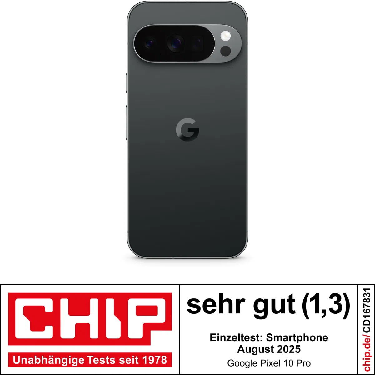 Google Pixel 10 Pro Android-Smartphone ohne SIM-Lock 128GB Obsidian Dreifach-Rückkamerasystem 6,3 Zoll Super Actua-Display