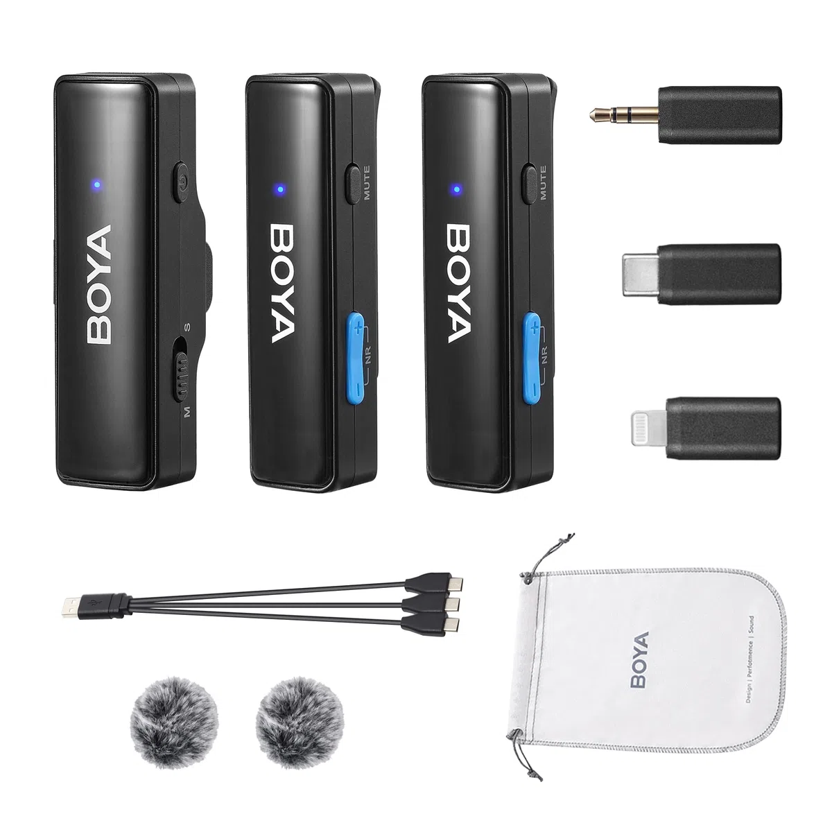 BOYA Wireless Lavalier Mikrofon, BOYALINK A1 Mini Mikrofon Handy Ansteckmikrofon für iPhone Android Kamera PC Laptop Videoaufnahme, Vlog, Podcast Live Stream Interview (TX+RX)