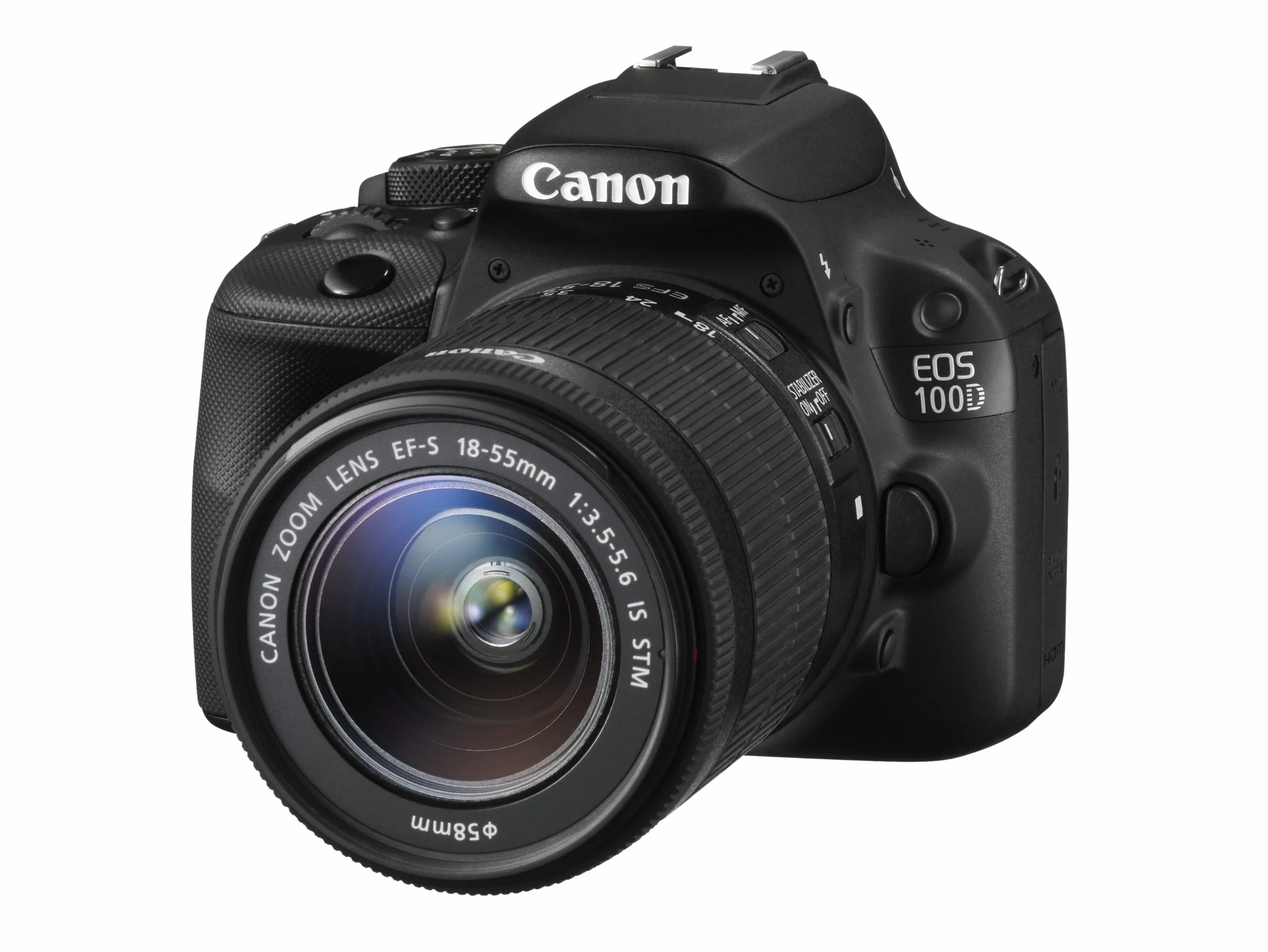 Canon EOS 100D DSLR-Kamera mit EF-S 18-55 mm III-Objektiv, 18 MP, CMOS-Sensor, 7,6 cm (3 Zoll) Touchscreen LCD, Schwarz