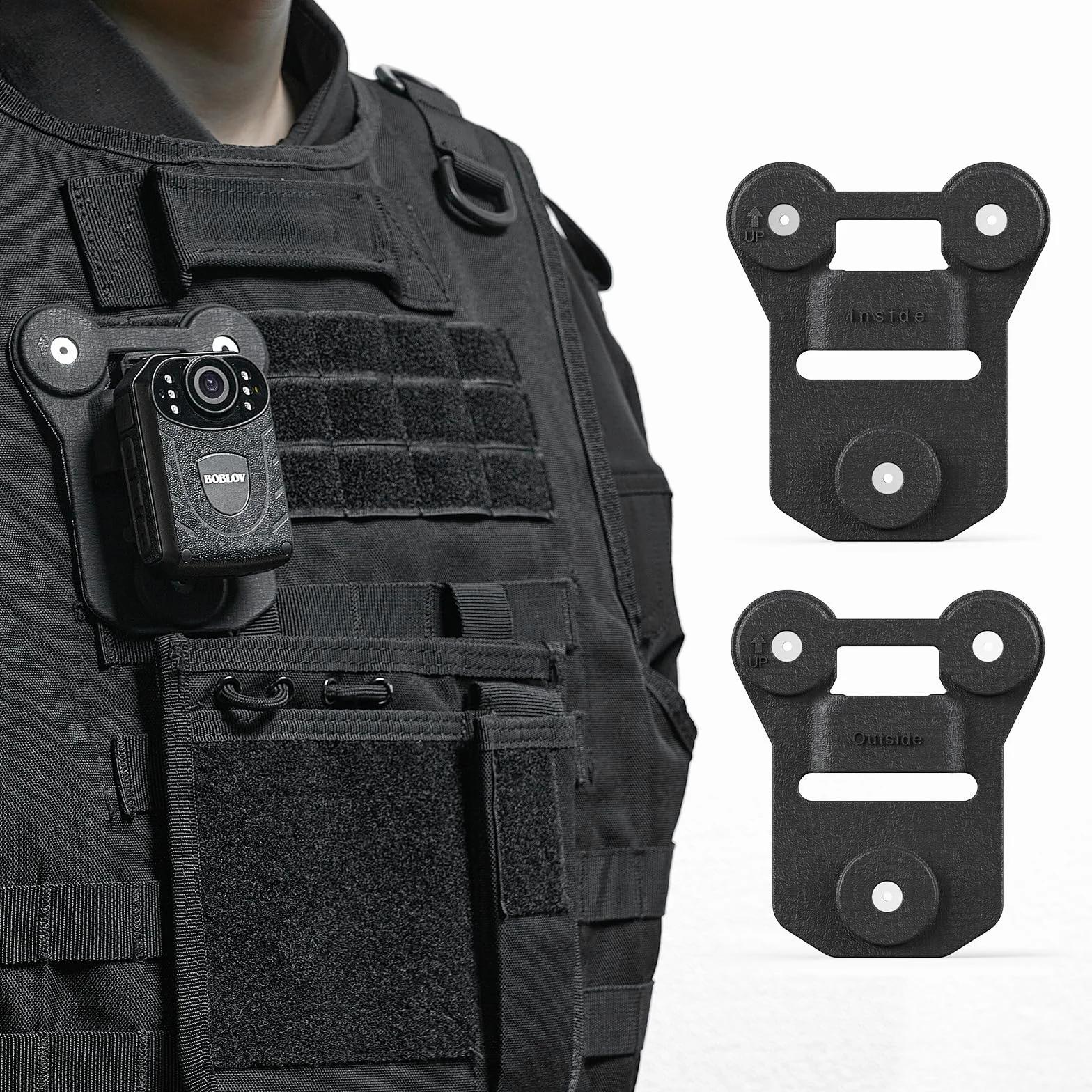 BOBLOV Magnetische Halterung für Körperkamera, 6-Magnet-Stil, Universeller Magnetischer Saugnapf-Clip, aus schwarzem Silikon, haftet an der Kleidung für universelle Body Cam Aller