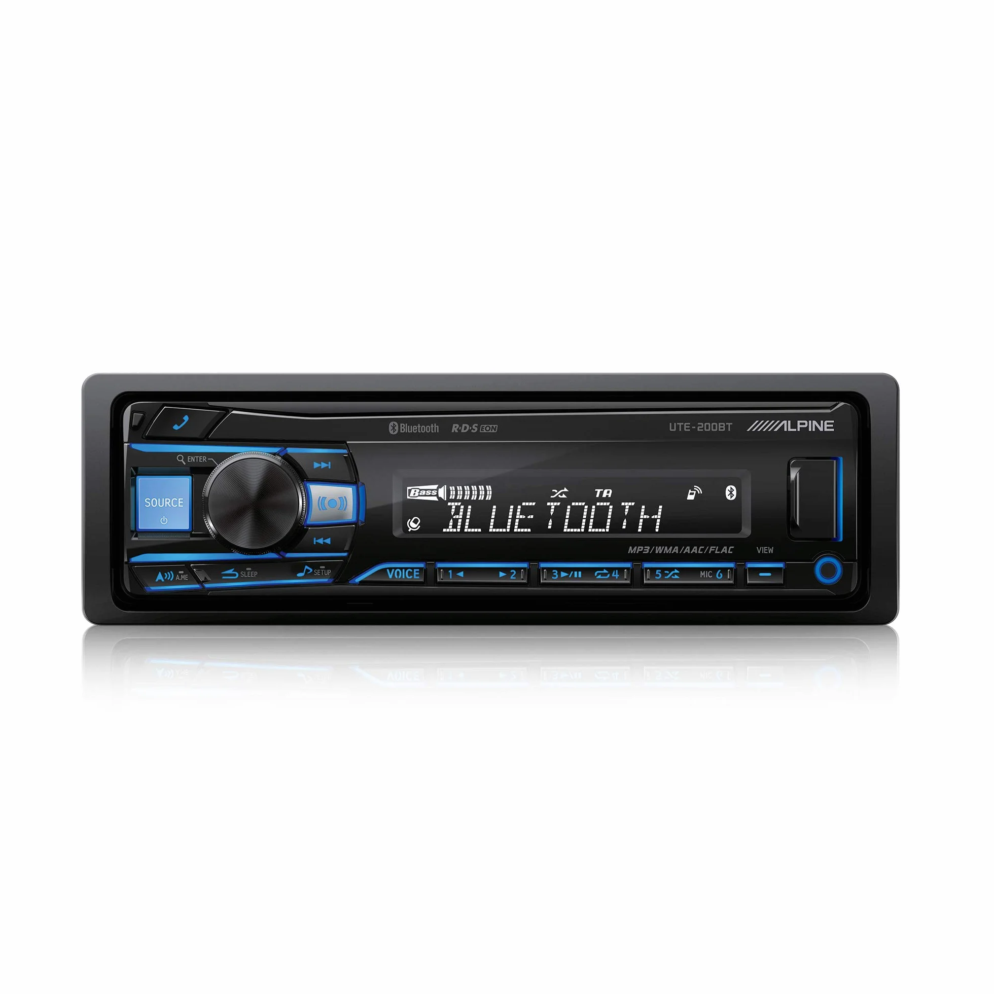 Alpine Electronics UTE-200BT Autoradio Bluetooth 1DIN, Schwarz (RGB Beleuchtung)