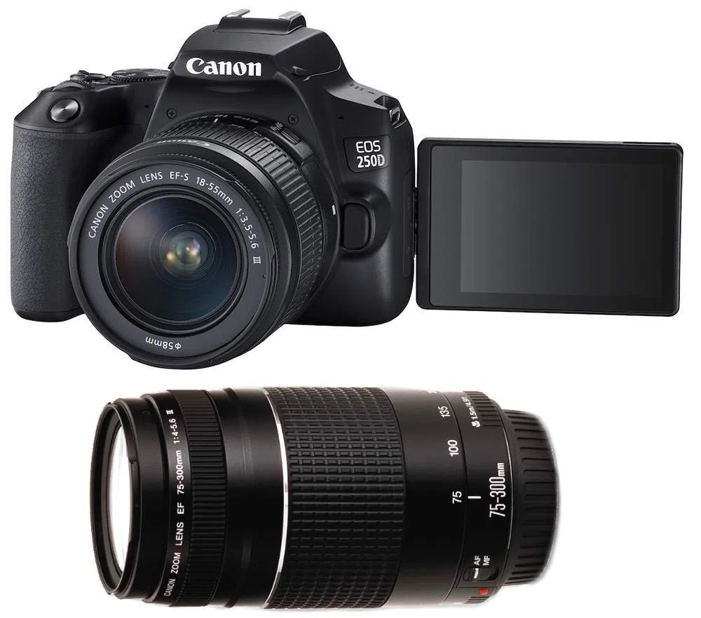 Canon EOS 250D Lustrzanka 18-55mm 75-300mm