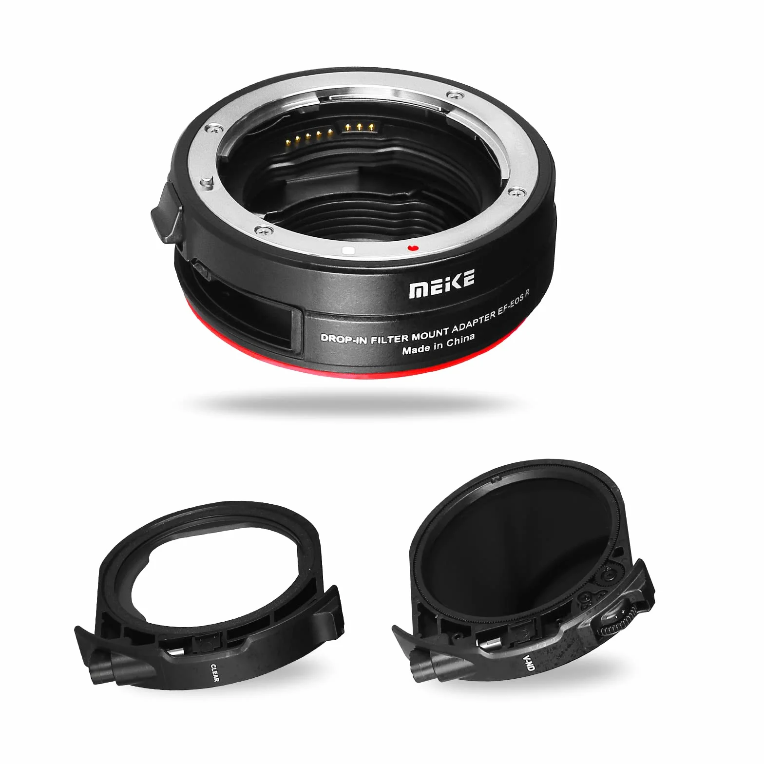 Meike MK-EFTR-C Drop-in Filters Mount Adapter Für Canon EF auf EOSR mit variablem ND-Filter und UV-Filter für EOS R R5 R6 RP R5C C70 Kameras