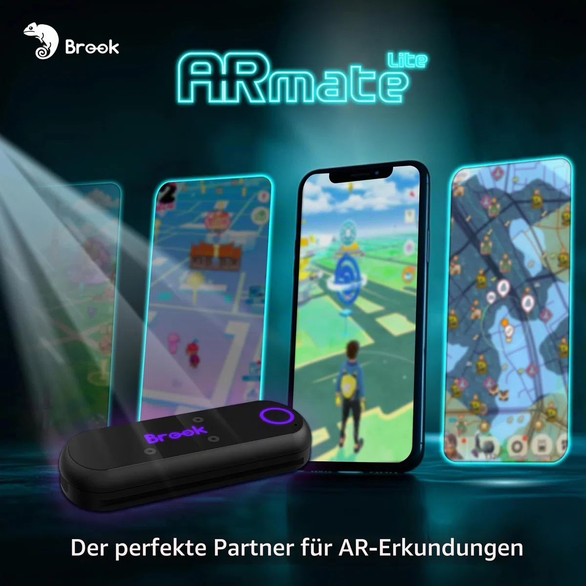 Brook AR Mate Lite Auto Catcher für Pokémon GO, Mini Bluetooth Auto Catch & Auto Spin Gerät, Smart Roaming GPS Walker, Tragbares Zubehör mit App Steuerung