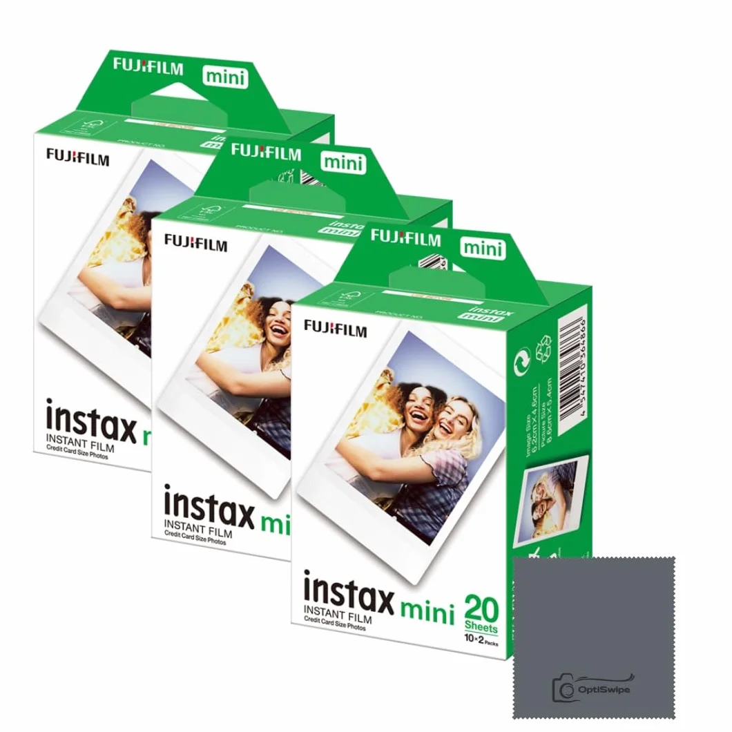 Fujifilm Mini Film 60 Aufnahmen Multipack für Sofortbildkameras OptiSwipe Bundle