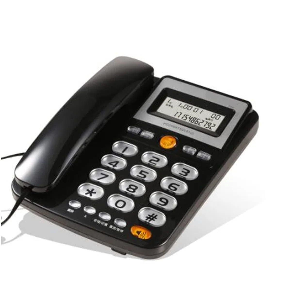 Großes Tastentelefon für Senioren, Schnurgebundenes Festnetztelefon, One-Touch-Kurzwahl, Freisprechanrufe, Großes LCD-Display, Lautsprecherklingel, für Sehbehinderte ältere